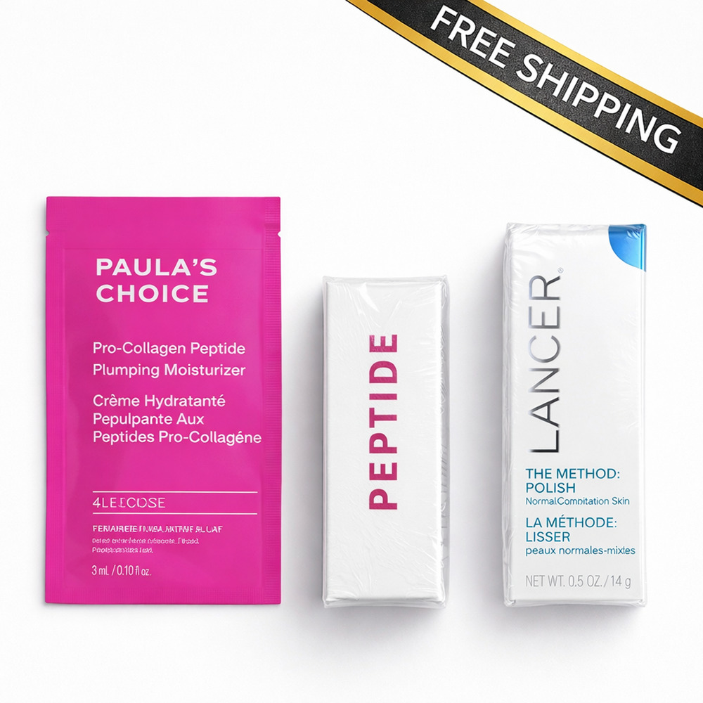 Lancer Polish 0.5oz + Paula’s Choice Peptide Moisturizer 3ml Skincare Set NEW